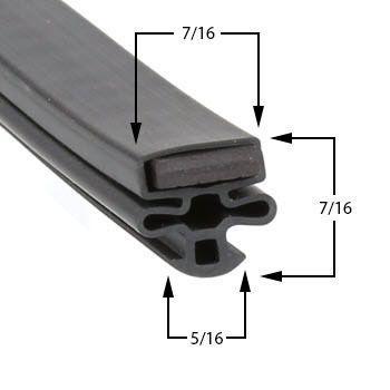 Leer 149-0007 Door Gasket - Size 47 x 27 Compatible with Leer 149-0007