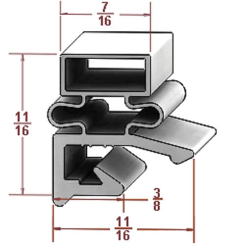 Delfield V1857228 Door Gasket Part - Size 20-1/2 x 21-9/16