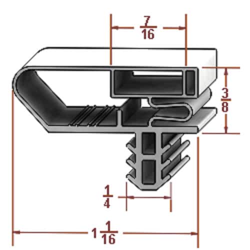 Hussmann 4330208 Door Gasket - Size 29-3/4 x 72-3/4 Compatible with Hussmann 4330208